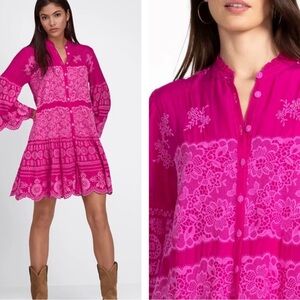 JOHNNY WAS • Lace Valeria dress fuscia pink small